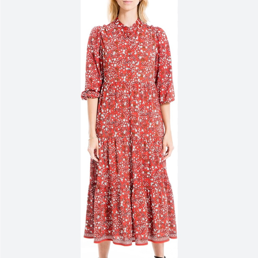 Max studio tiered midi dress